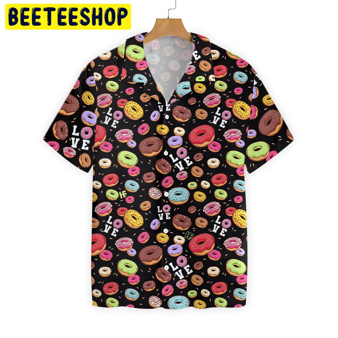 I Love Donut Black Trending Hawaiian Shirt-1
