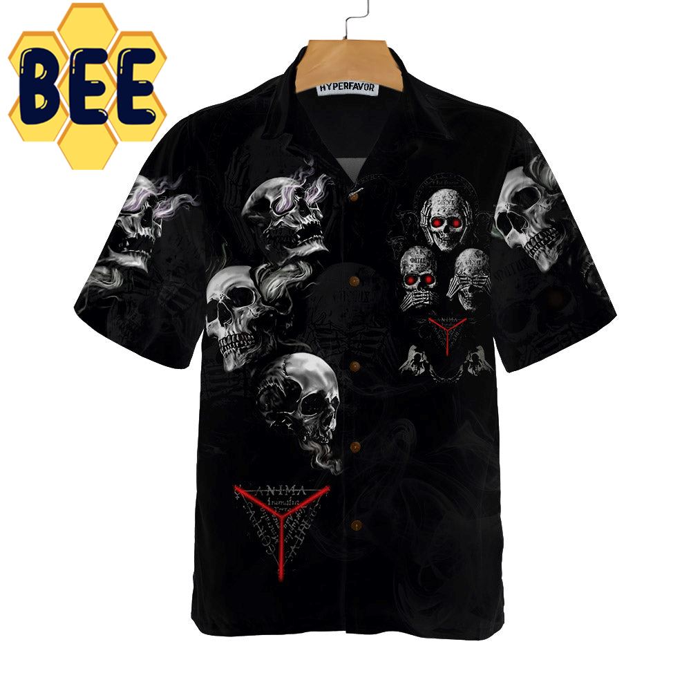 Idgaf Skull Hawaiian Shirt-1