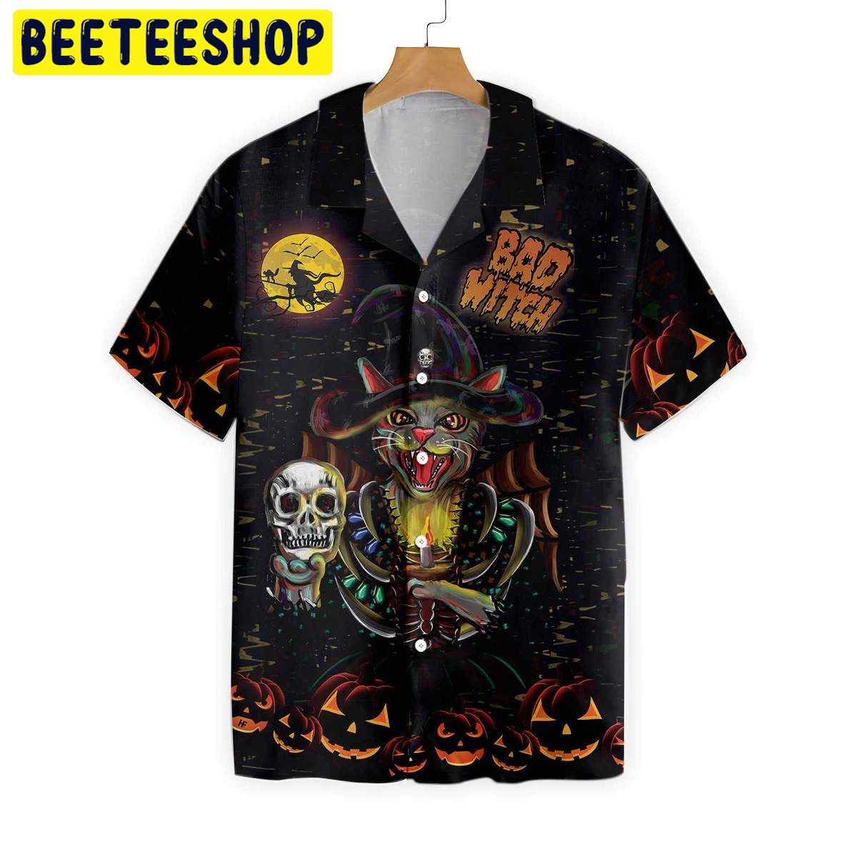 Im A Bad Witch Cat Trending Hawaiian Shirt-1