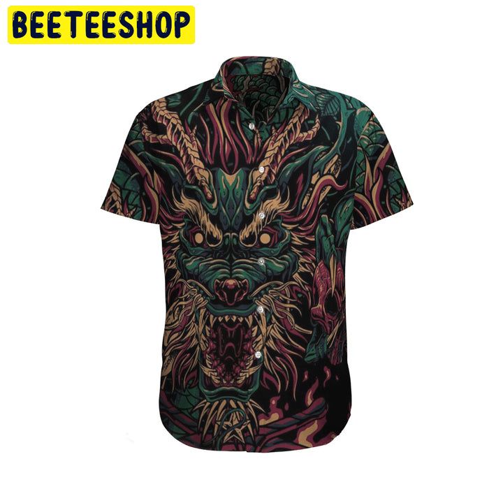 Japanese Aesthetic Dragon Trending Hawaiian Shirt-1