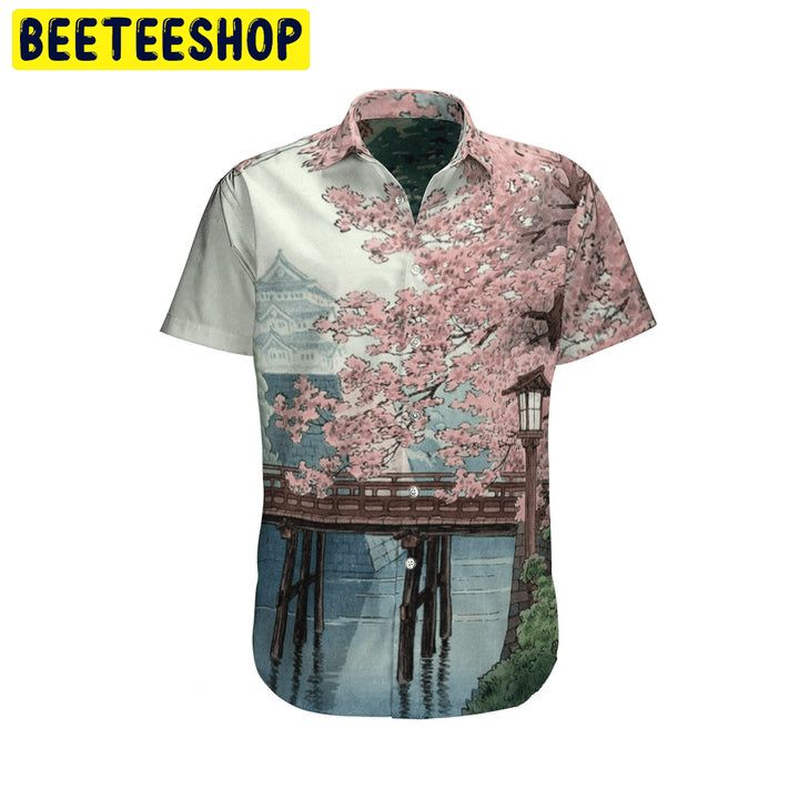 Japanese Aesthetic Ukiyoe Sakura Cherry Blossom Trending Hawaiian Shirt-1