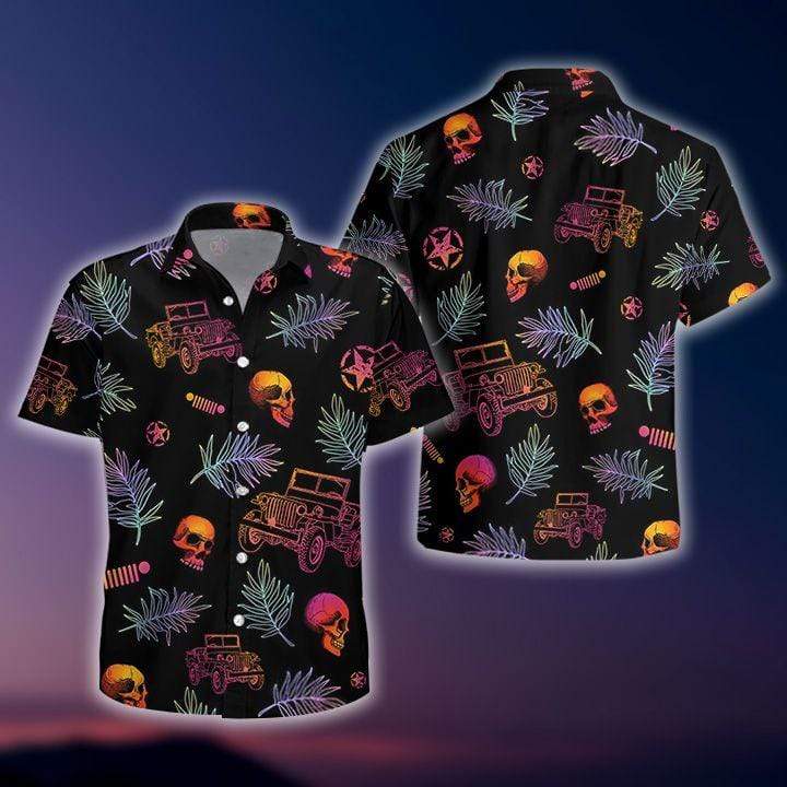 Jeep Skull Unisex Hawaiian Shirts-1