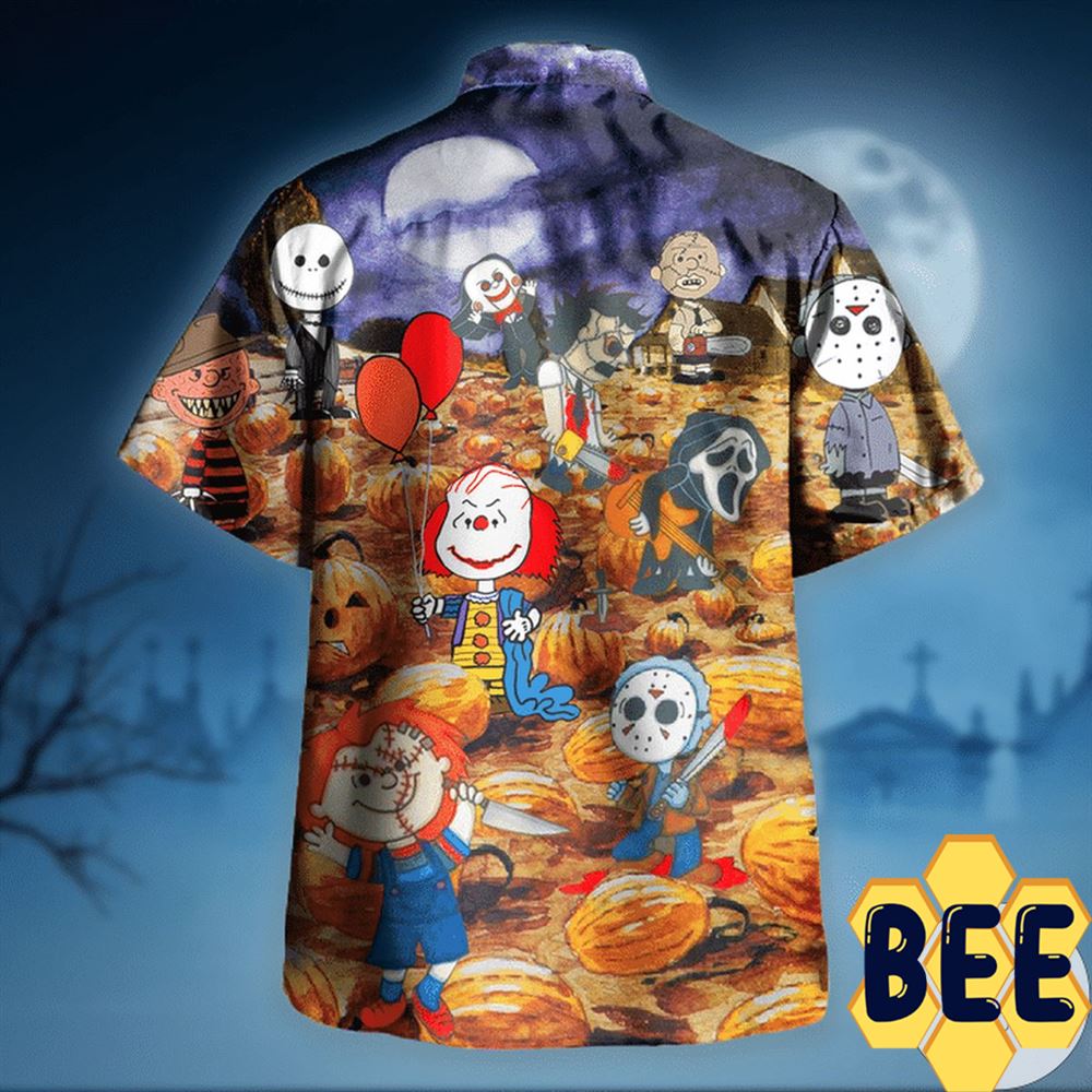 Killers Under The Moonlight Halloween Hawaiian Shirt-1
