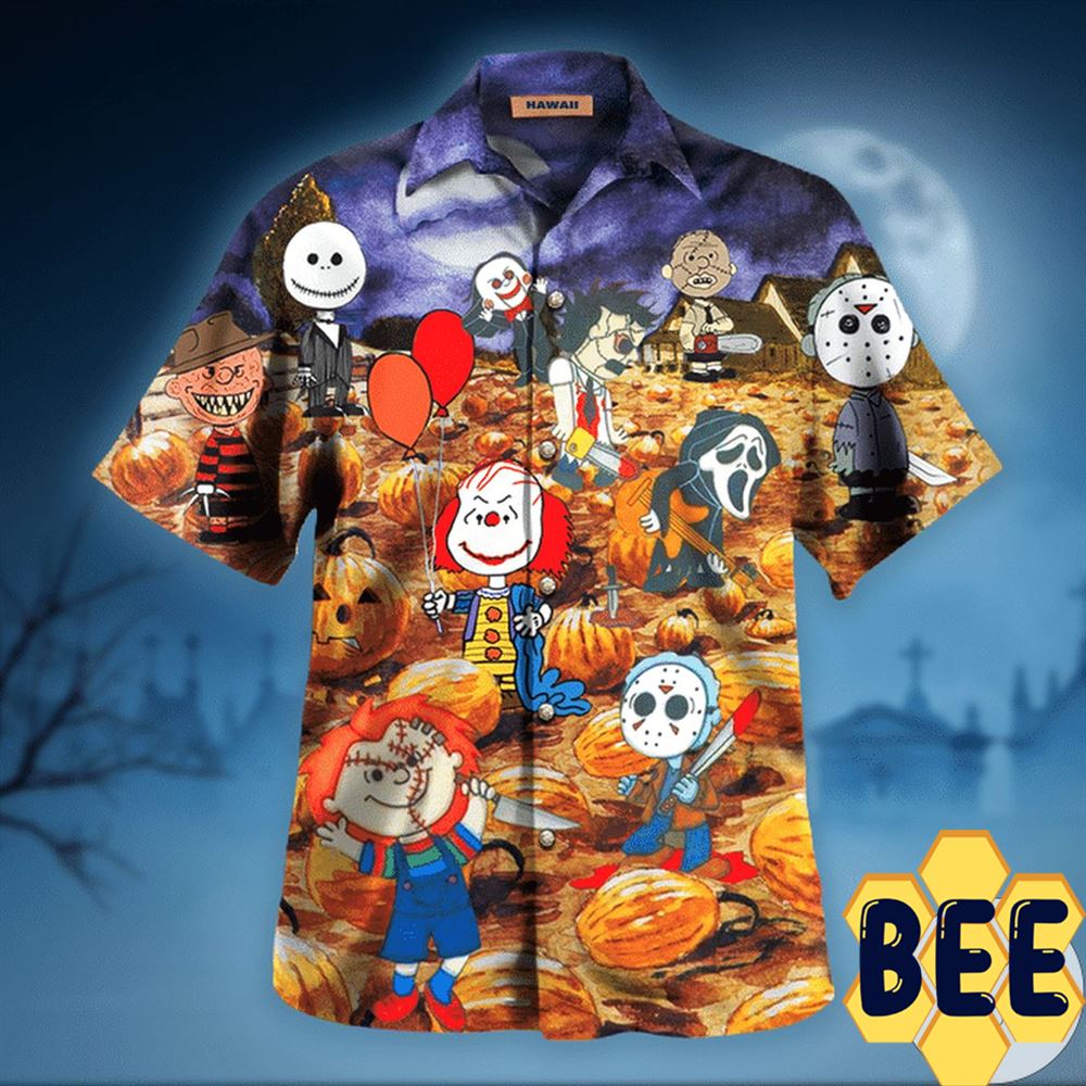 Killers Under The Moonlight Halloween Hawaiian Shirt-1