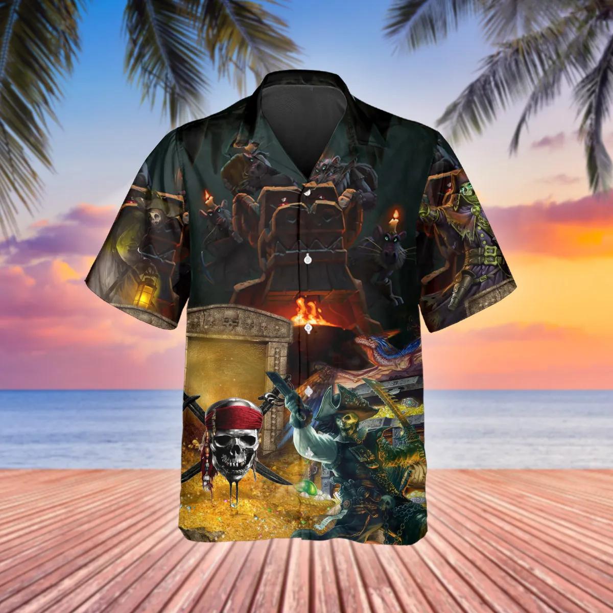 King Pirates Team Skull Hawaiian Shirt