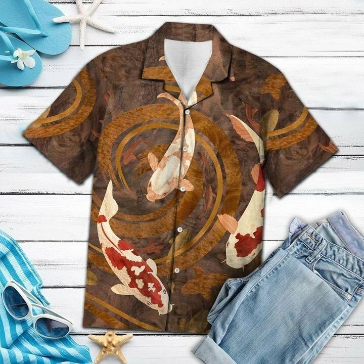Koi Fish Vintage 3d All Over Printed Hawaiian Shirt