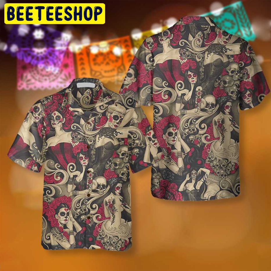 Las Elegantes Day Of The Dead Trending Hawaiian Shirt-1