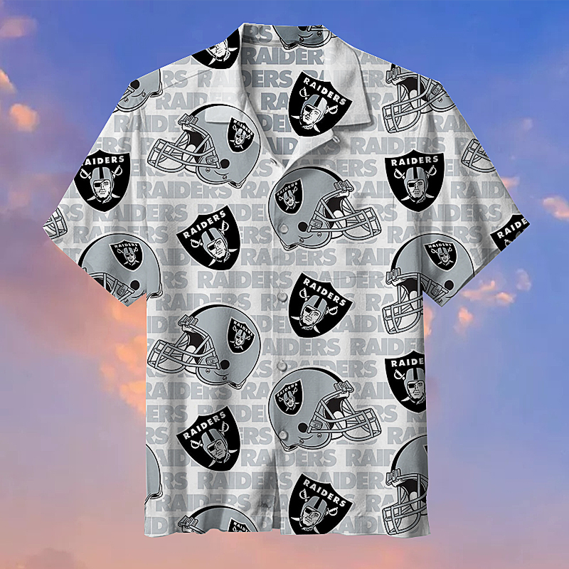 Las Vegas Raiders Nfl Helmet Hawaiian Shirt Custom Fan-1