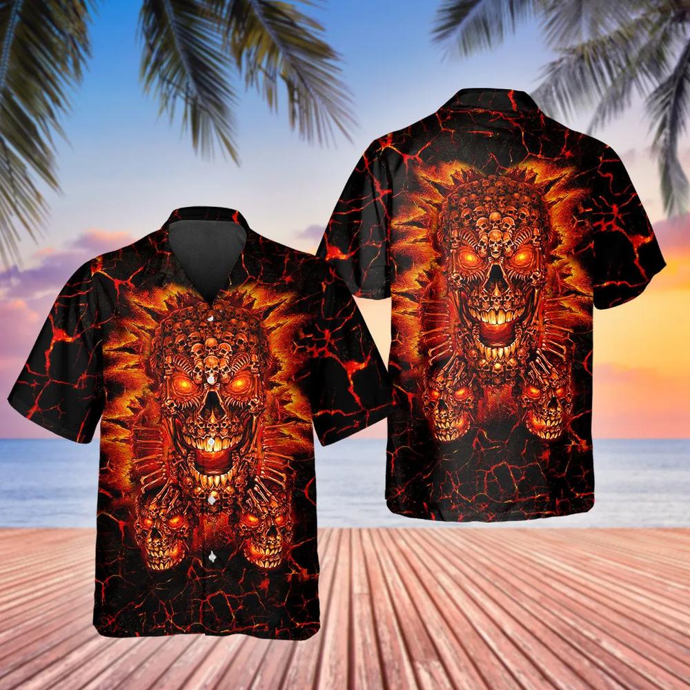 Lava Skull Hell Hawaiian Shirt