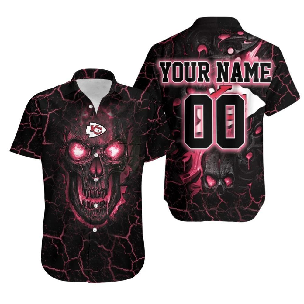 Lava Skull Kansas City Chiefs 3d Personalized Hawaiian Shirt