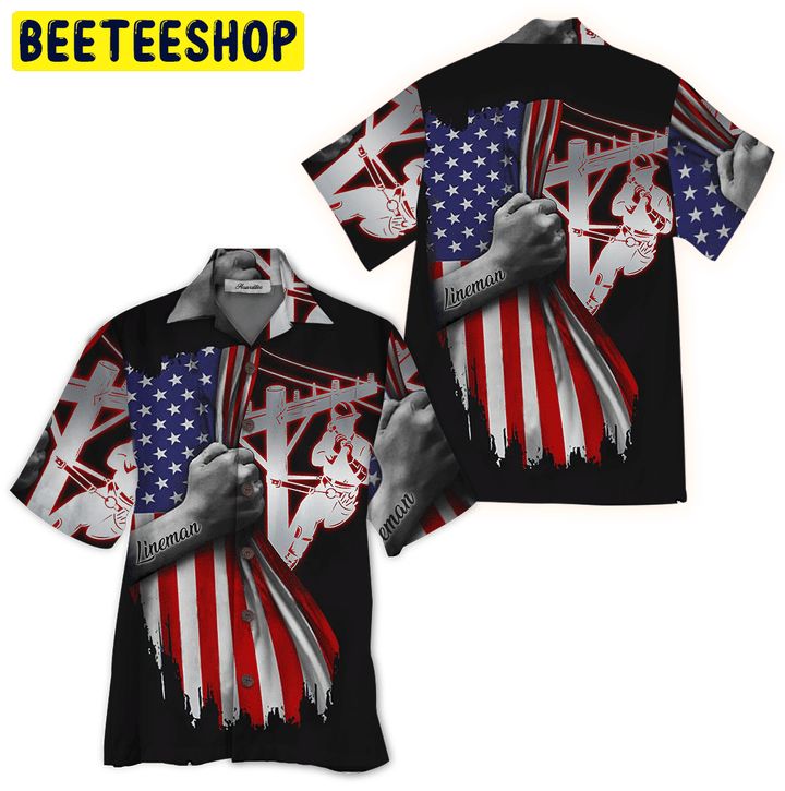 Lineman Trending Hawaiian Shirt-1