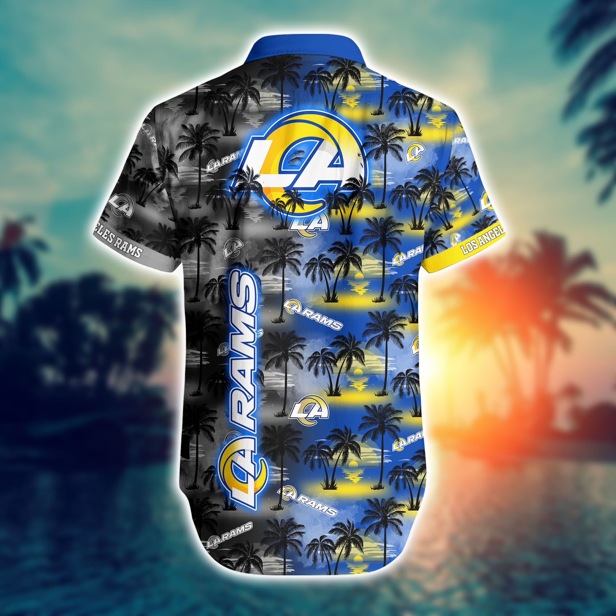 Los Angeles Rams Nfl Hawaiian Shirts And Shorts For Fans-1