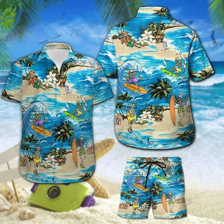 Lushstyle Skull Surfing Hawaiian Shirt And Short S To 5xl Hawaiian Shirt