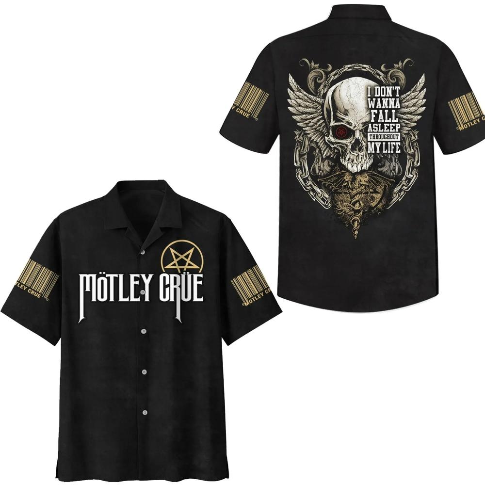 Motley Crue Band Hawaiian Shirts Button Sleeve Shirt For Men Woman