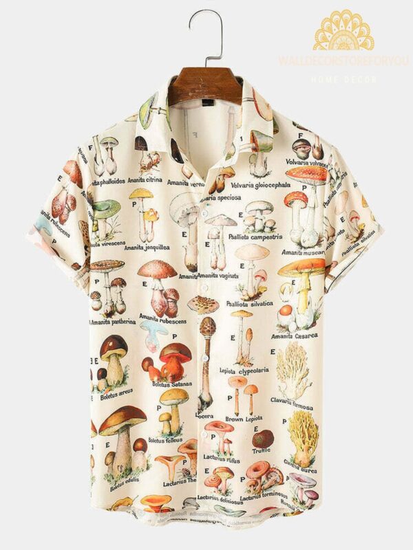 Mushroom The Happy Wood Summer Holliday Gift Funny Vintage Hawaii Shirt