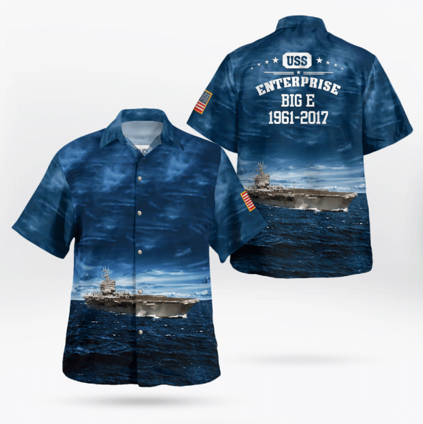 Navy Uss Enterprise Cvn-65 Class Aircraft Carrier Hawaiian Shirt