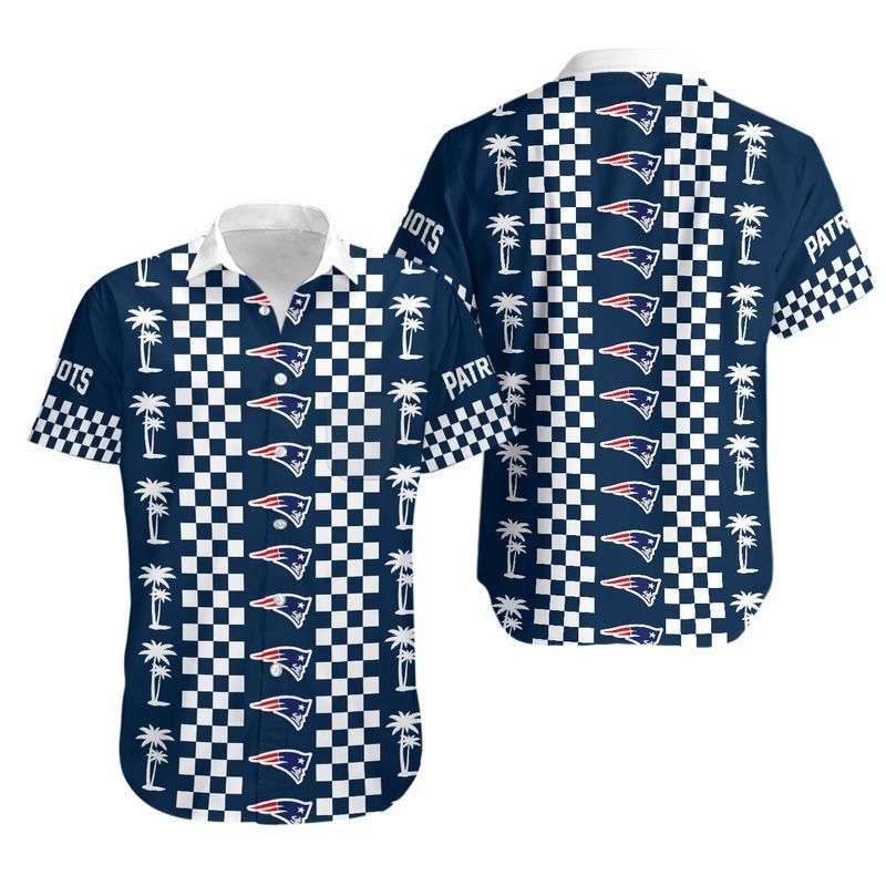 New England Patriots Coconut Trees Hawaiian Shirt For Fans-1