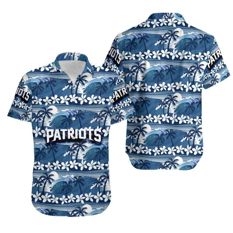 New England Patriots Coconut Trees Nfl Hawaiian Shirt For Fans-1
