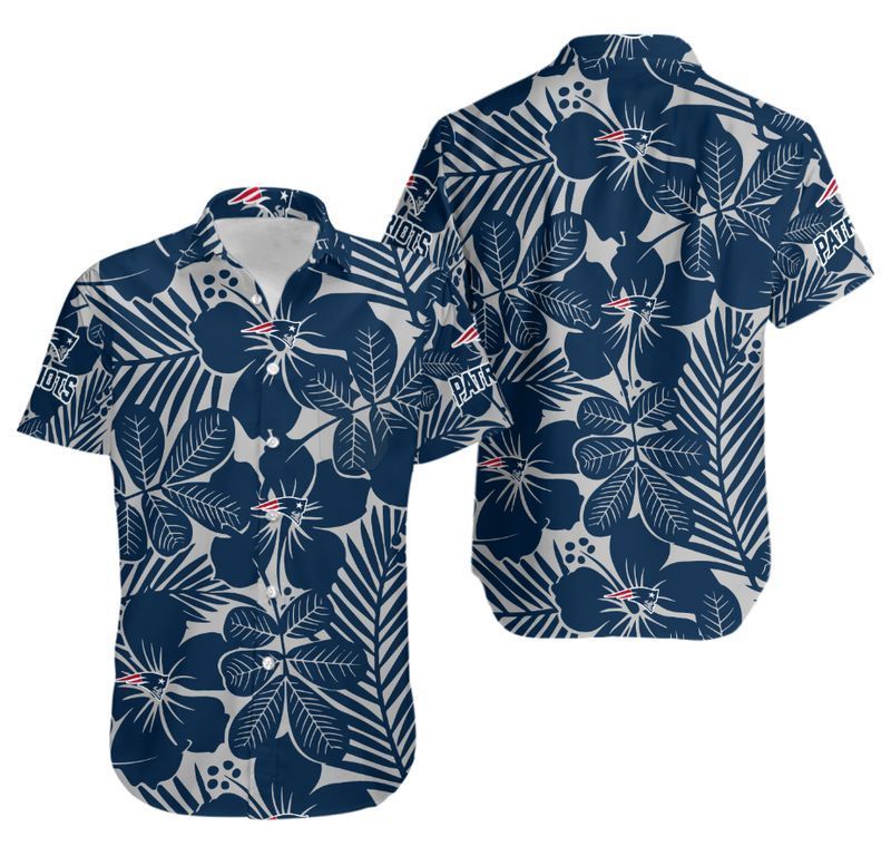 New England Patriots Flower Hawaiian Shirt For Fans-1