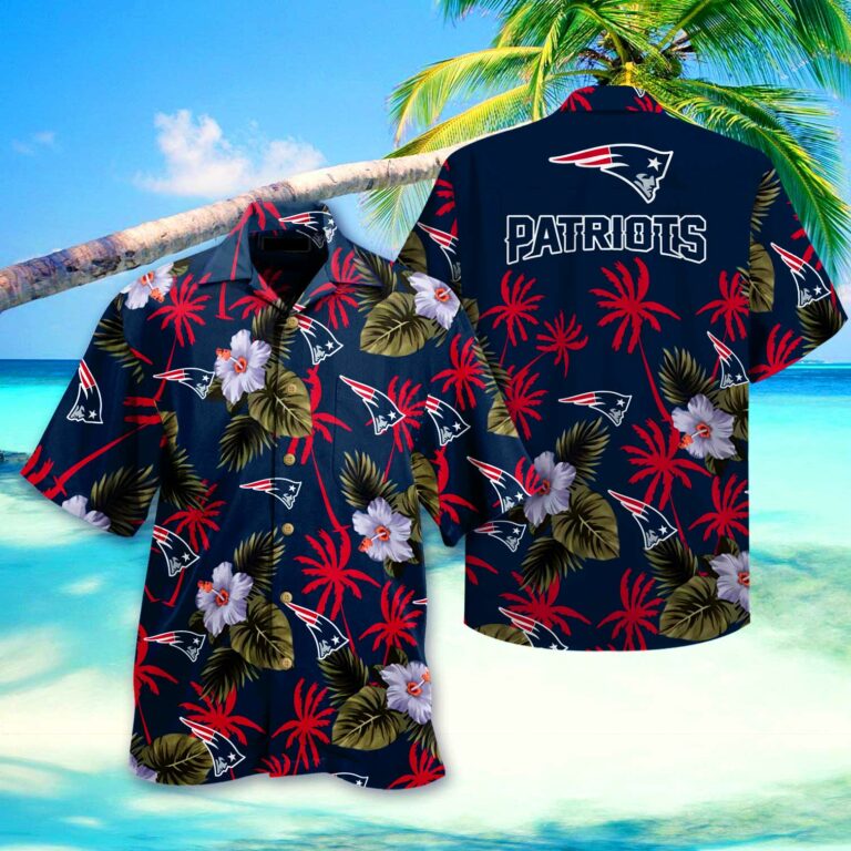 New England Patriots Nfl Hawaiian Shirt Short 3d For Fans-1