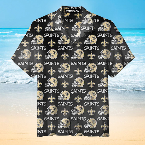 New Orleans Saints Helmet Unisex Hawaiian Short Sleeve Shirt 3d All Over Print