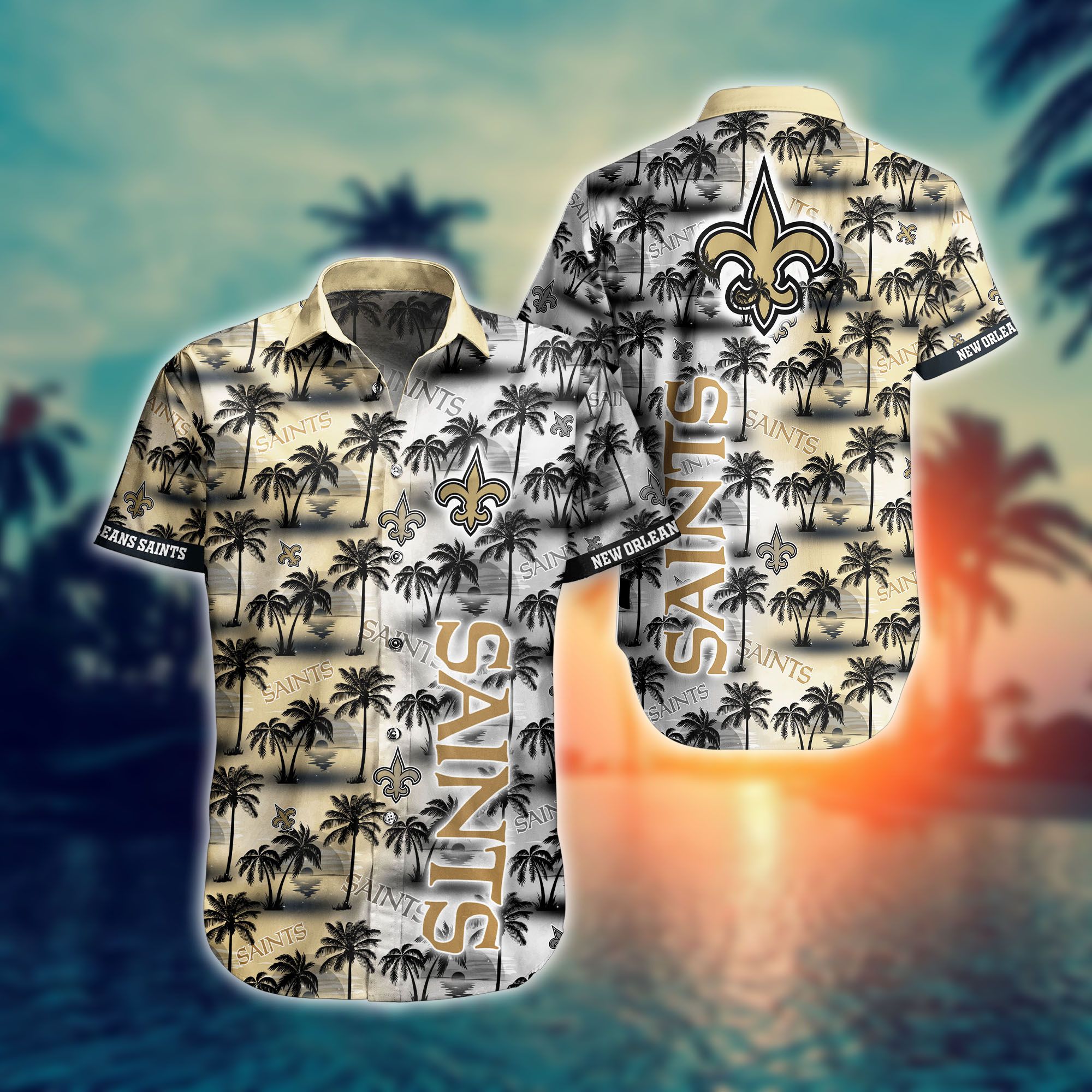New Orleans Saints Nfl Hawaiian Shirts And Shorts For Fans-1