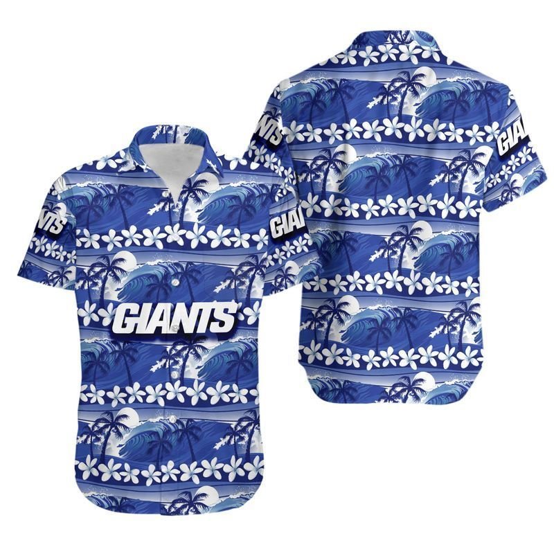 New York Giants Coconut Trees Nfl Hawaiian Shirt For Fans 01-1