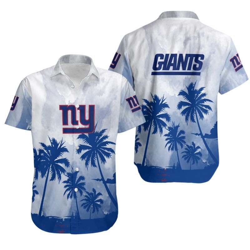 New York Giants Coconut Trees Nfl Hawaiian Shirt For Fans-1