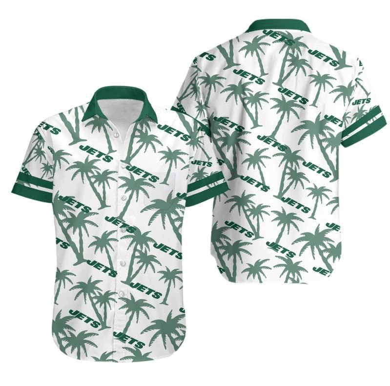 New York Jets Coconut Tree Nfl Hawaiian Shirt For Fans-1
