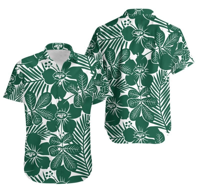 New York Jets Flower Hawaiian Shirt For Fans-1