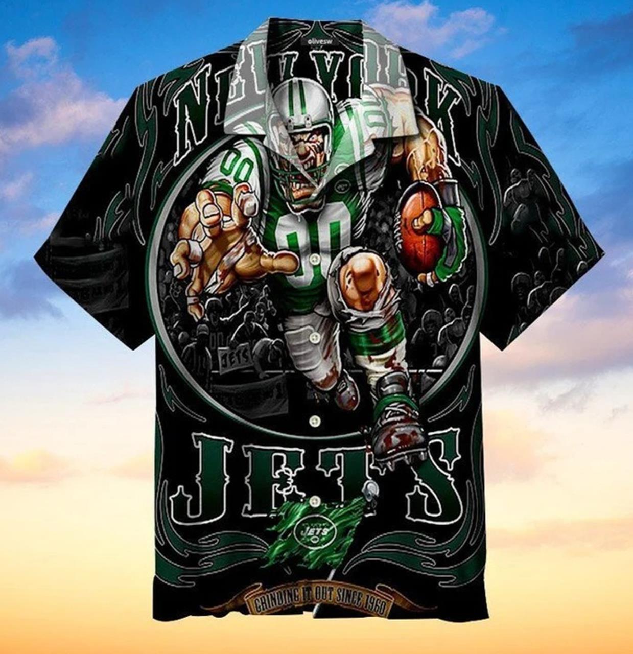 New York Jets Nostalgic Nfl Hawaiian Shirt For Fans-2