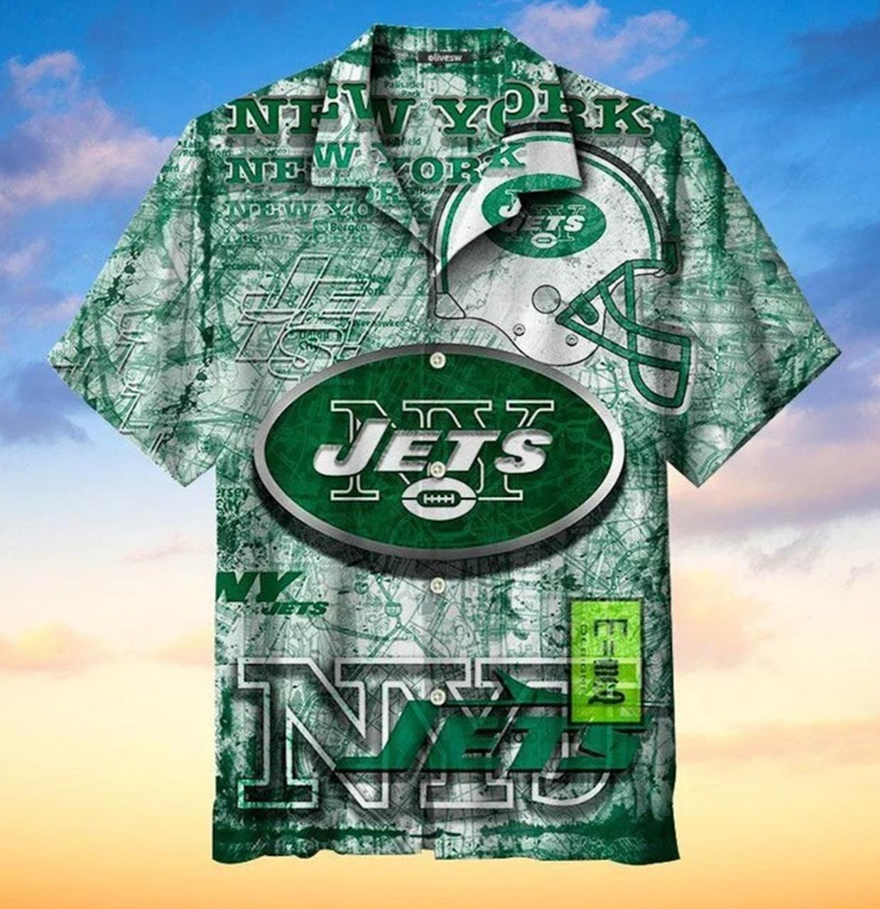 New York Jets Retro Nfl Hawaiian Shirt For Fans-1