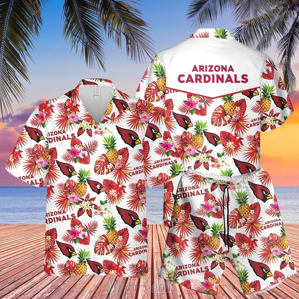 Nfl Arizona Cardinals Hawaii Full 3d Shirt-short-1