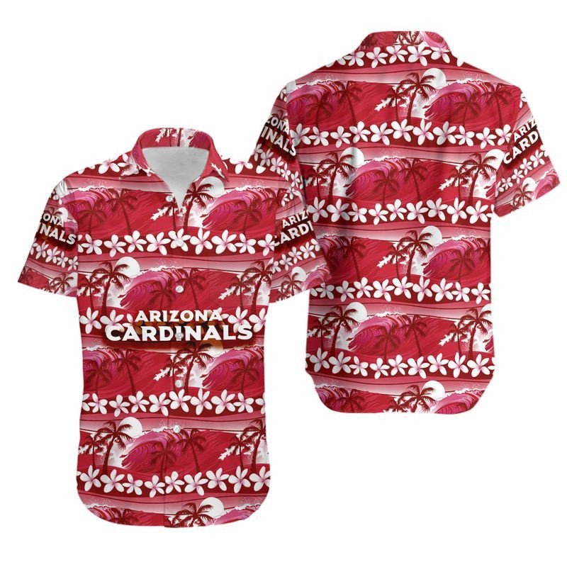 Nfl Arizona Cardinals Hawaiian 3d Shirt Seaside-1