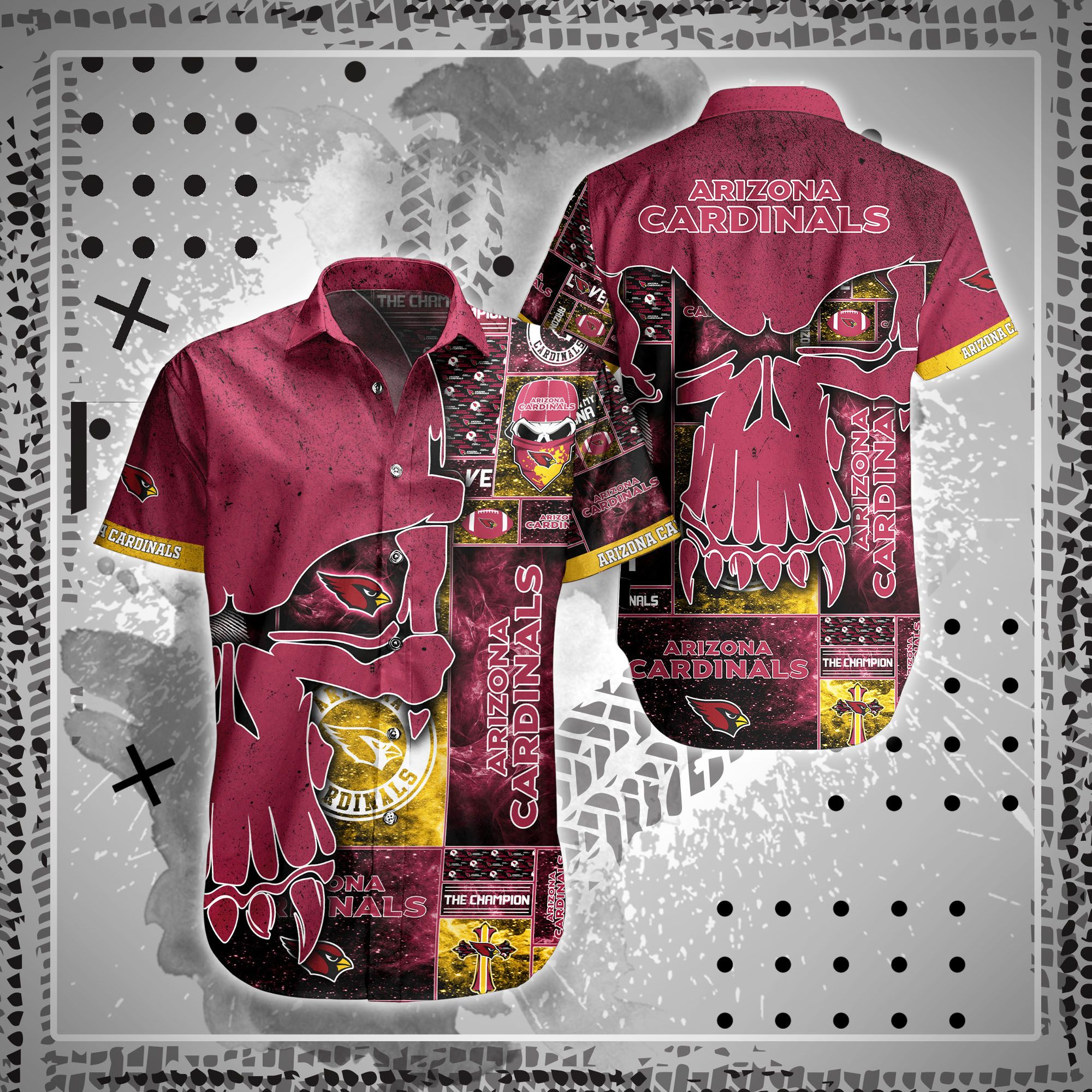 Nfl Arizona Cardinals Hawaiian Shirt Skull Style Summer-1