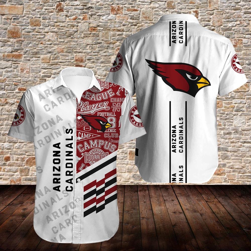 Nfl Arizona Cardinals Red And White Hawaiian Shirt For Fans-1