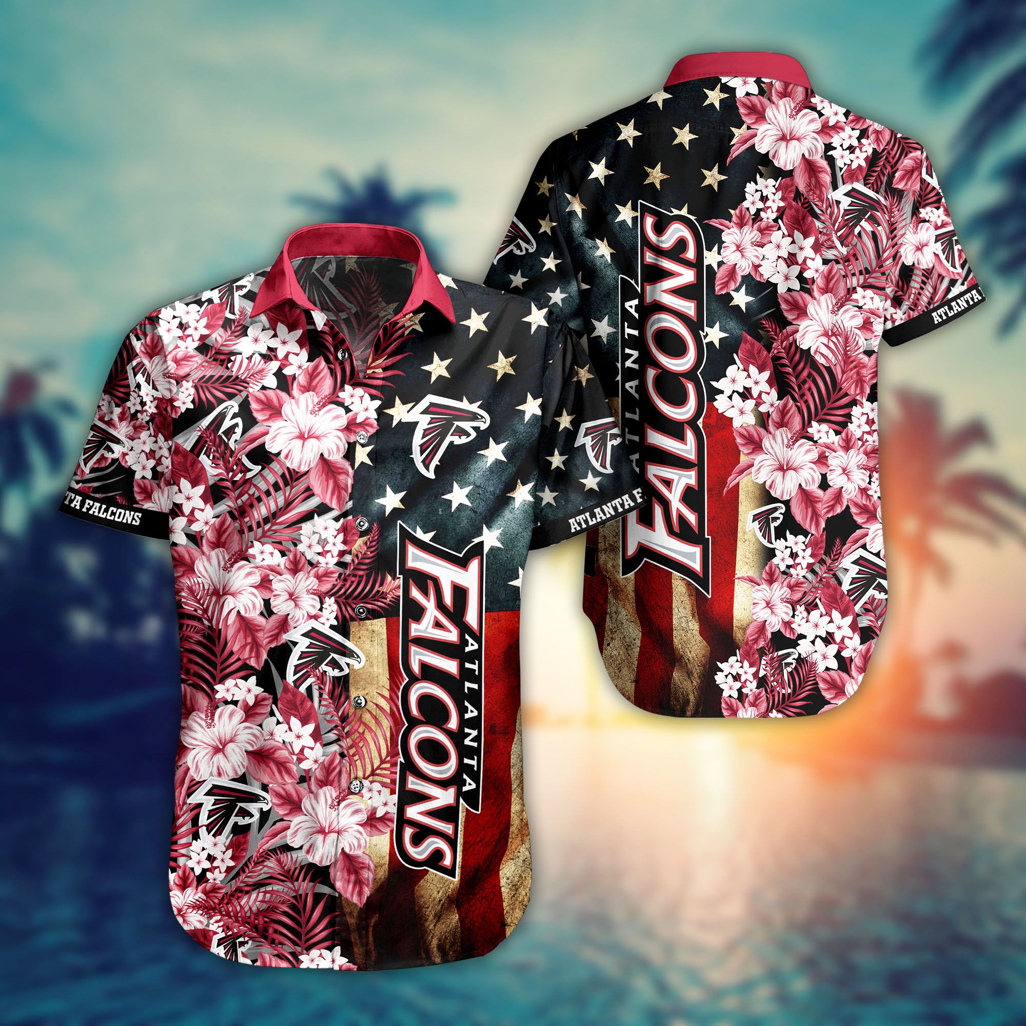 Nfl Atlanta Falcons Hawaiian Shirt Flag Flower-1
