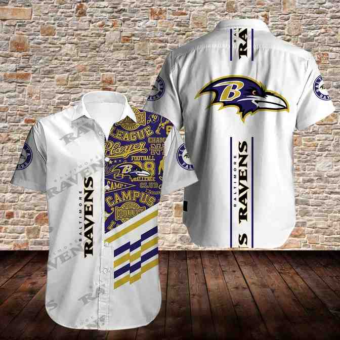 Nfl Baltimore Ravens Campus Hawaii Full 3d Shirt