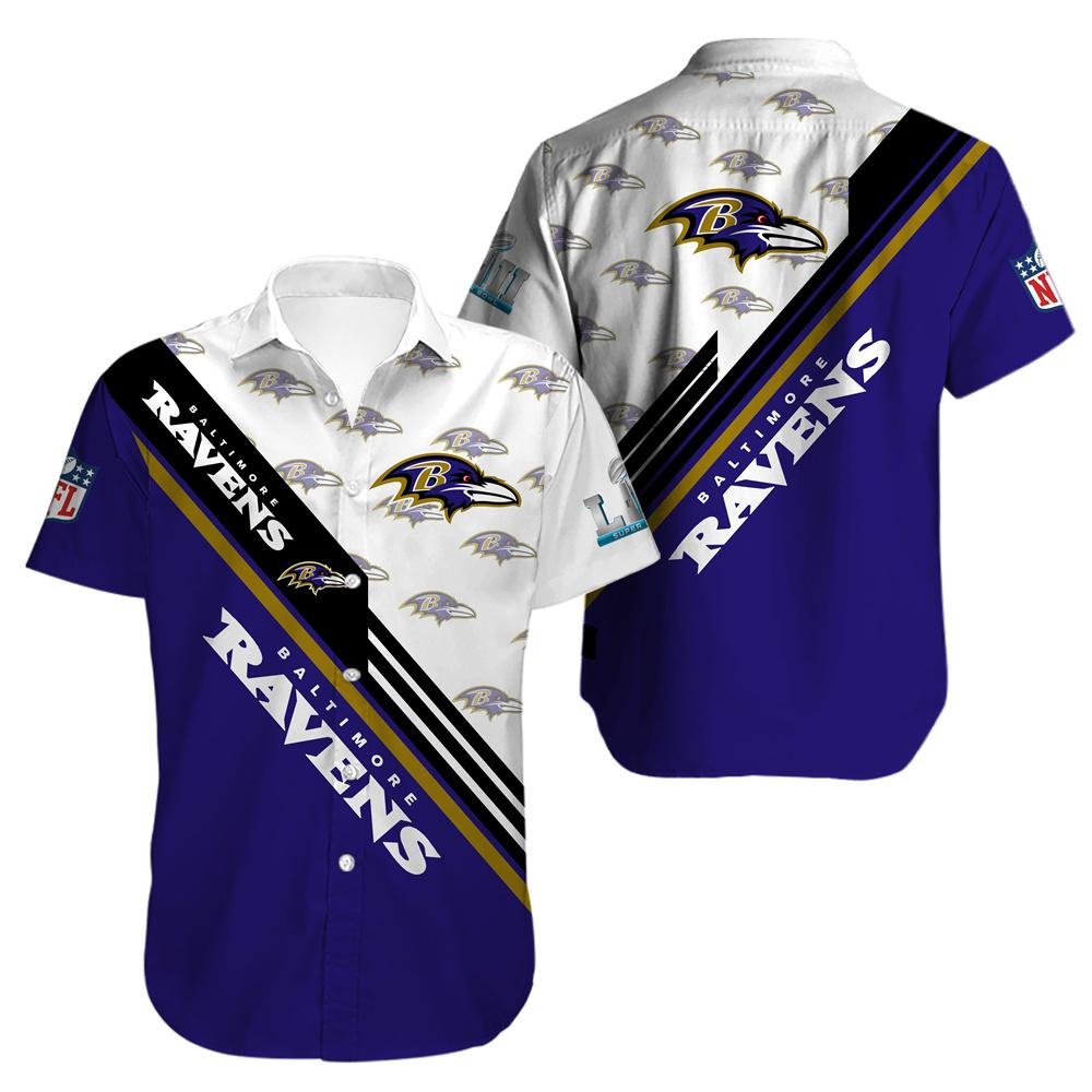 Nfl Baltimore Ravens Cross Hawaiian Full 3d Shirt