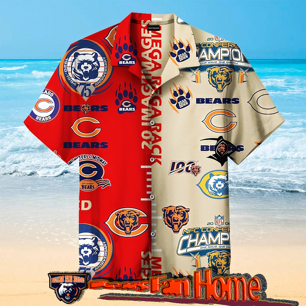Nfl Beach Chicago Bears 100 Anniversary Hawaiian Shirt For Fans-1