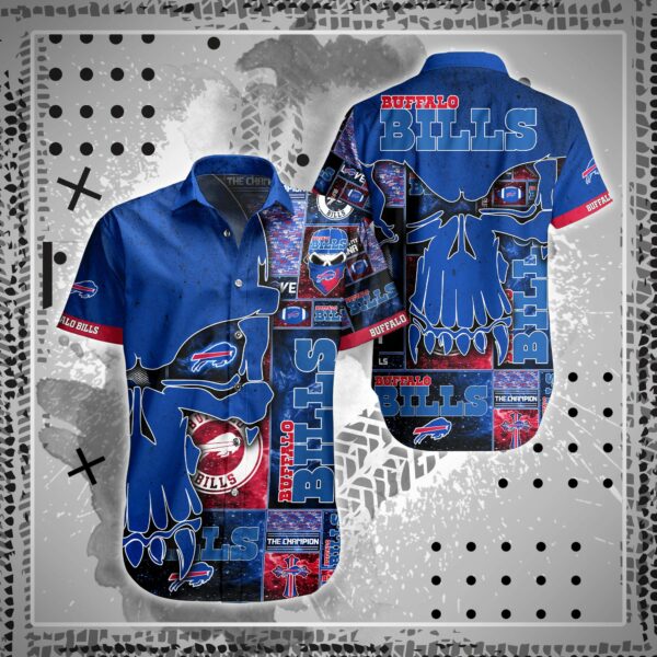 Nfl Buffalo Bills Hawaiian Shirt Short Skull 3d-1