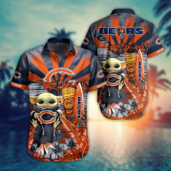 Nfl Chicago Bears Hawaiian Shirt Baby Yoda For Fans-1