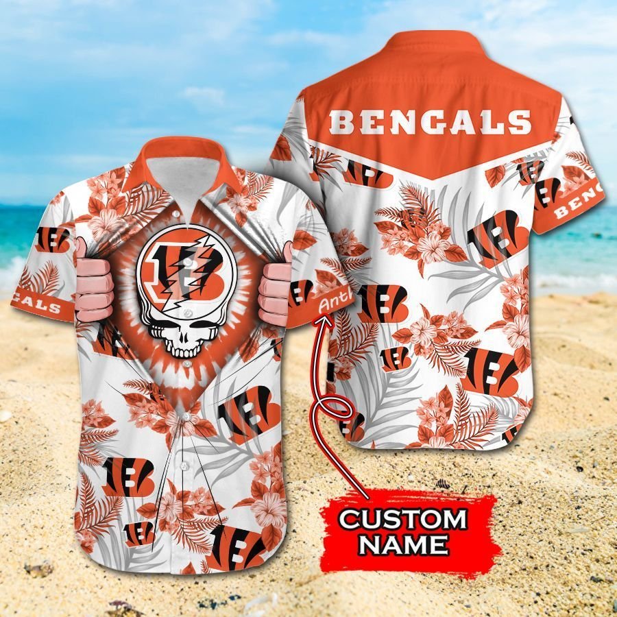 Nfl Cincinnati Bengals Grateful Dead Hawaiian Shirt For Fans-1