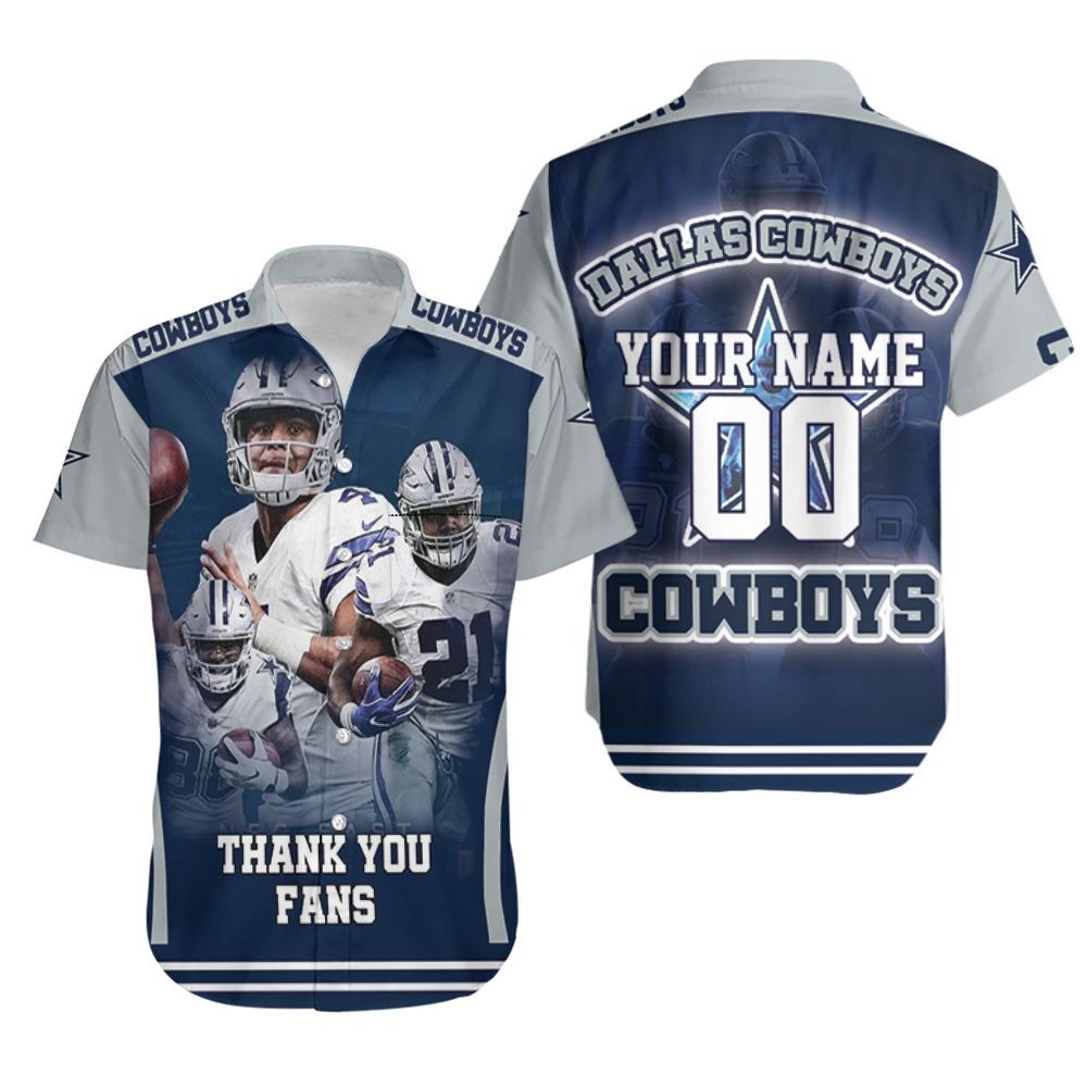 Nfl Dallas Cowboy Team Hawaiian 3d Shirt Thanks Fans-1