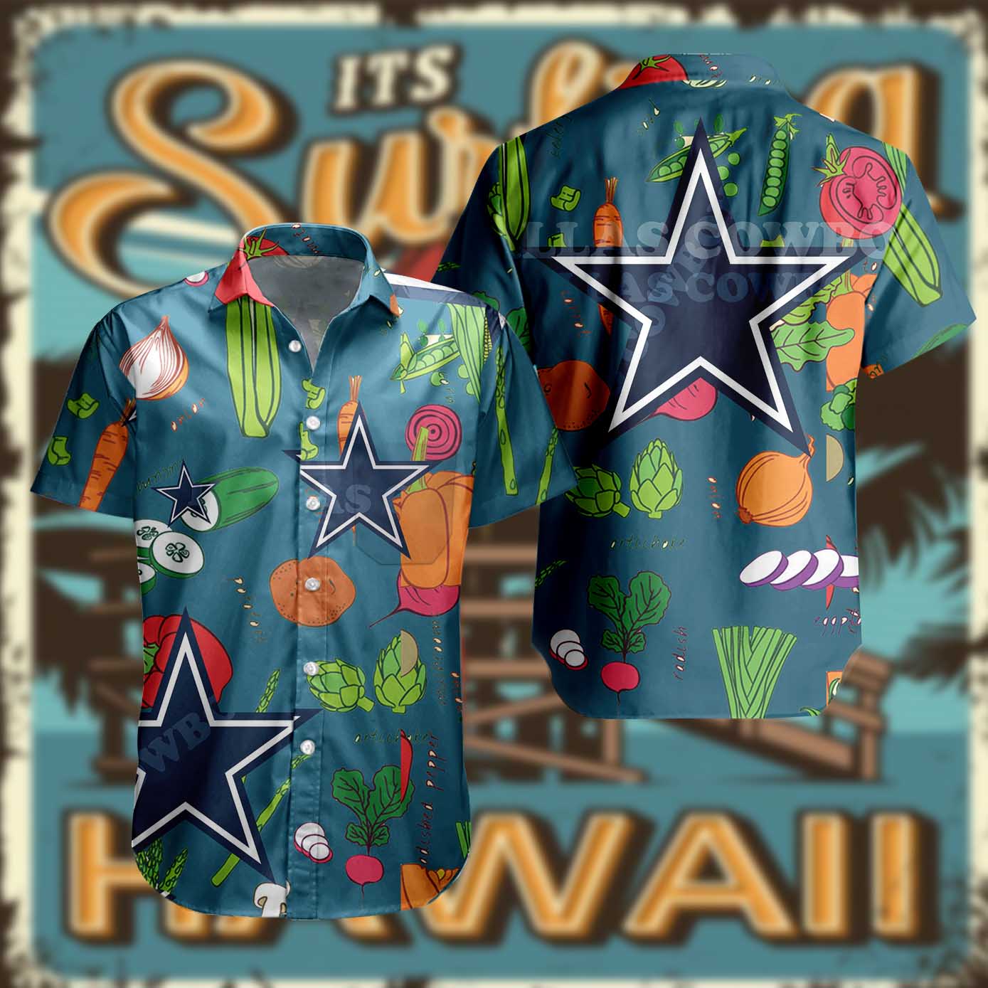 Nfl Dallas Cowboys Hawaiian Shirt Tropical Vegetables For Fans-1