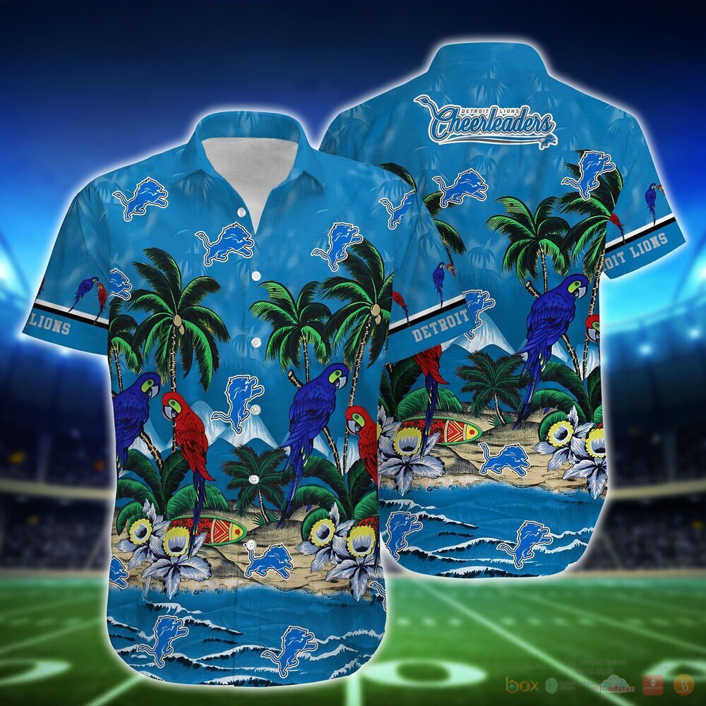 Nfl Detroit Lions Parrot Island Full 3d Hawaiian Shirt-1