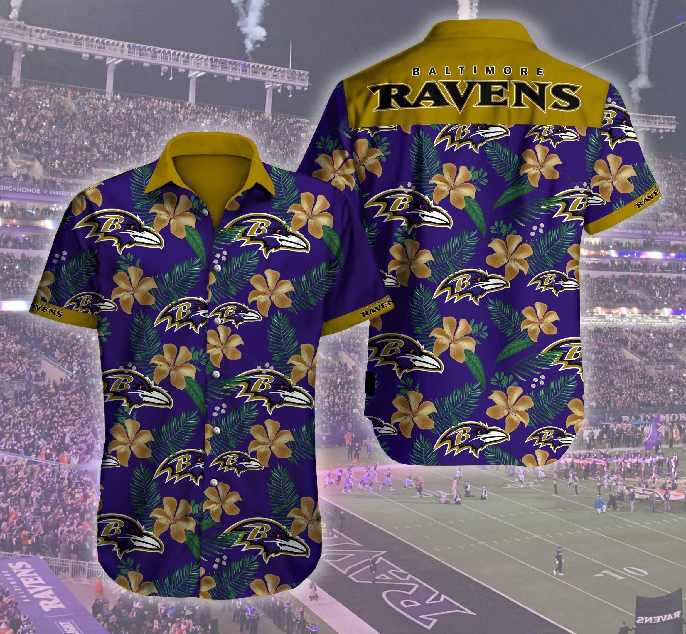 Nfl Hawaiian Shirt Baltimore Ravens Logo For Fans 01-1
