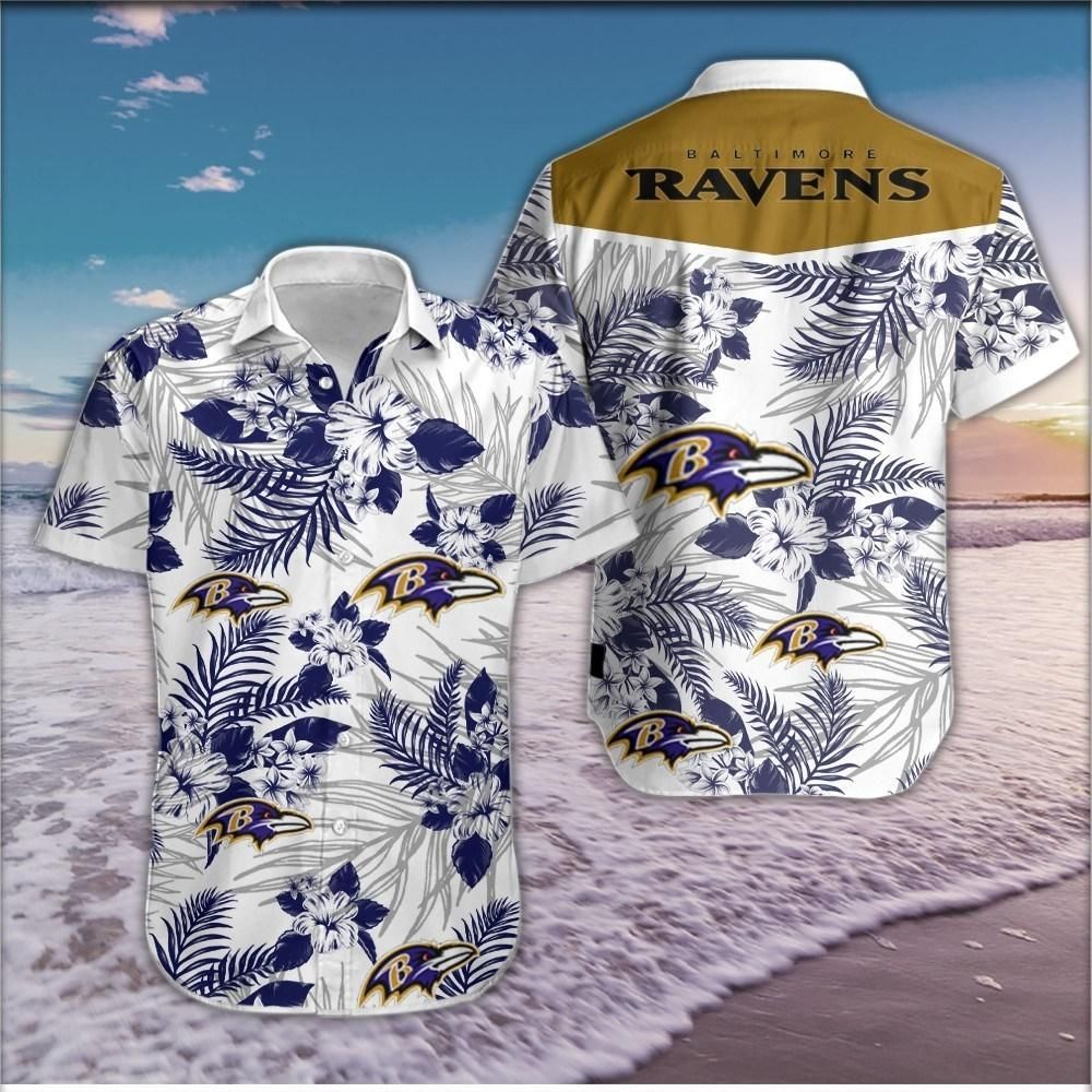 Nfl Hawaiian Shirt Baltimore Ravens Logo For Fans-1