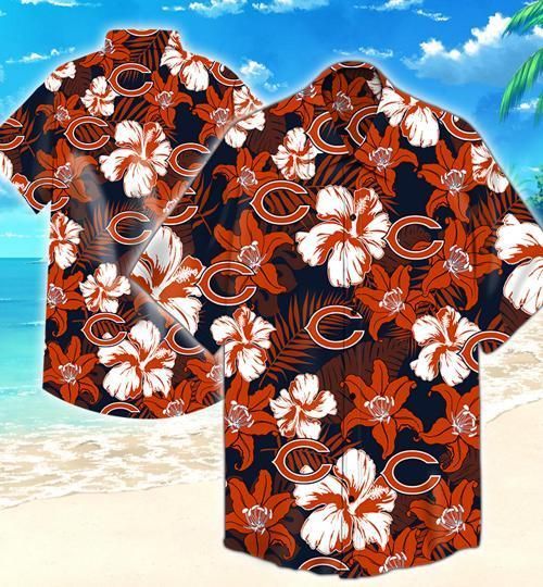 Nfl Hawaiian Shirt Chicago Bears Flower 3d-1