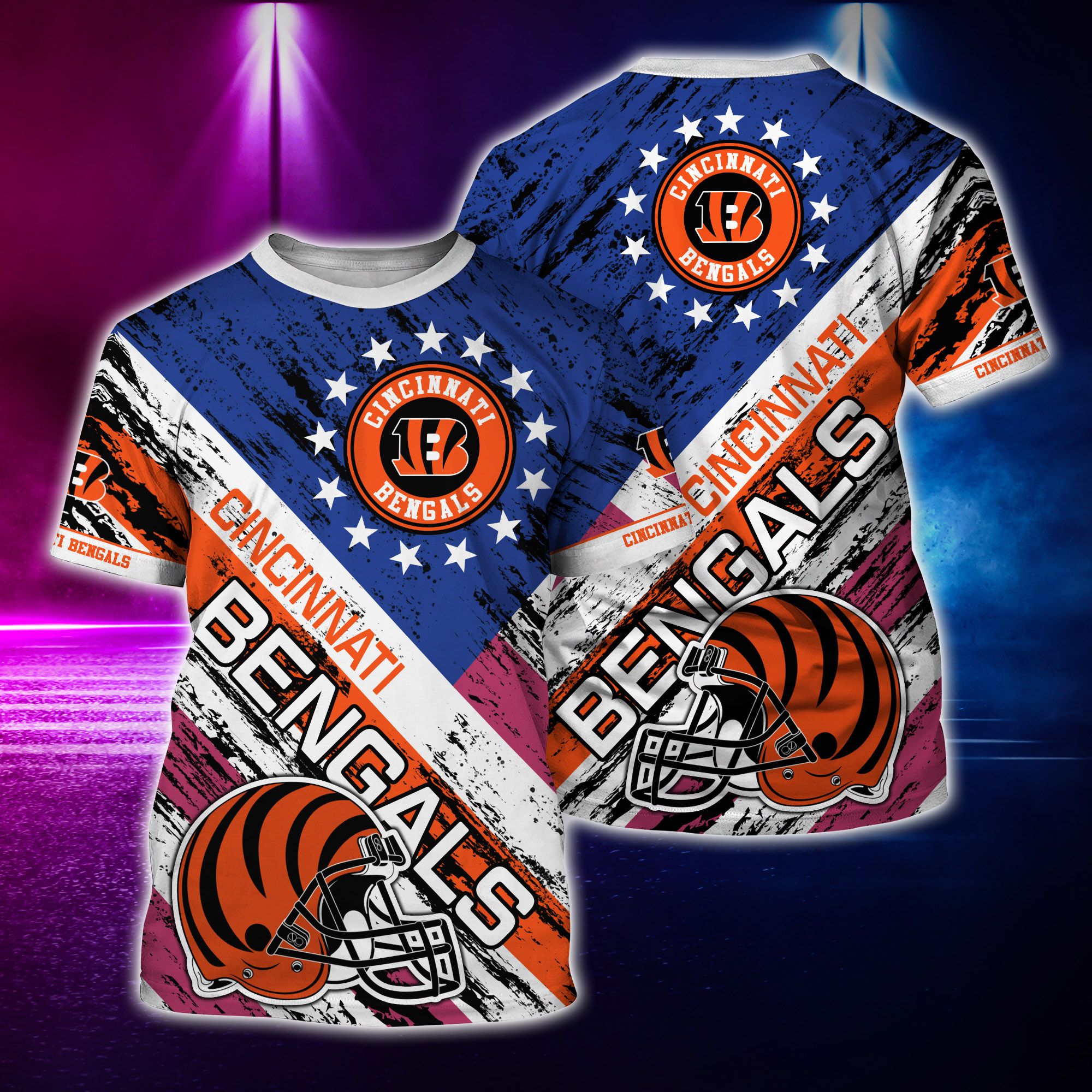Nfl Hawaiian Shirt Cincinnati Bengals And Tshirt Rugby Helmet-1